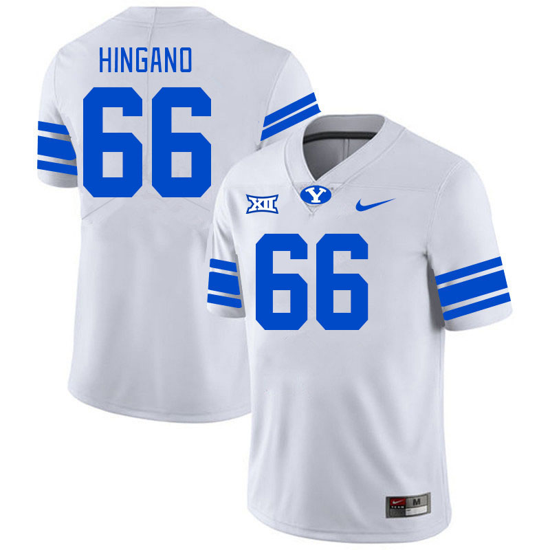 Men #66 Sione Hingano BYU Cougars College Football Jerseys Stitched Sale-White